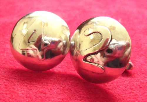 Cufflinks with raised '42'